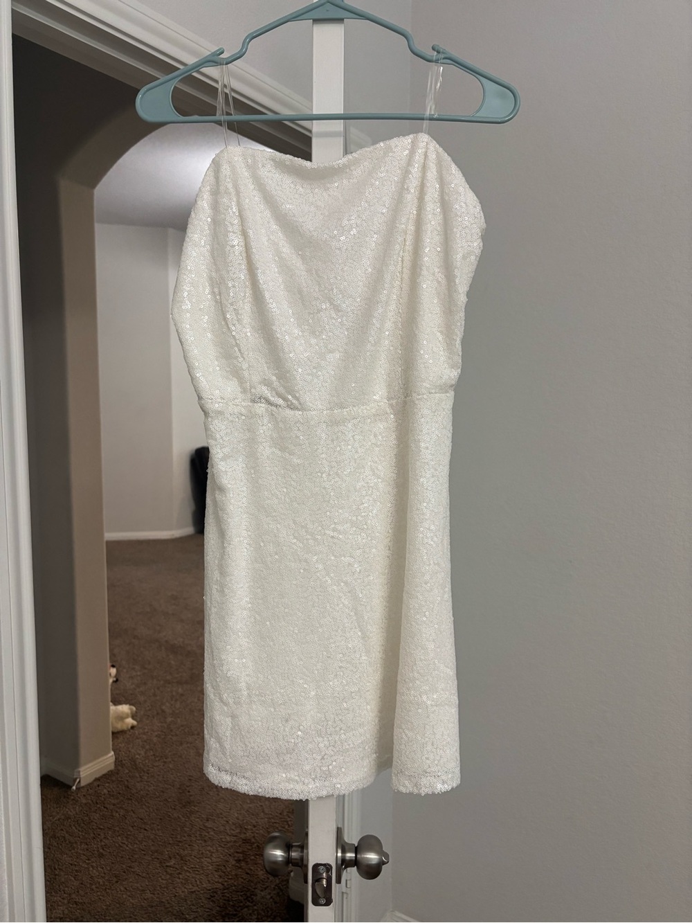 Altar’d State White Sequin Bow Dress